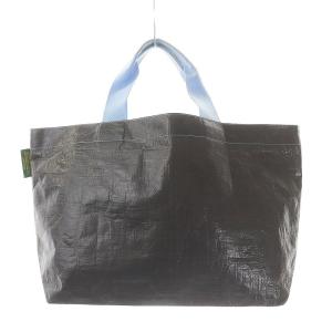 Hervé Chapelier 2012PP マルシェバッグM トートバッグ ハンドバッグ ポリエチレン ポリアミド バイカラー グレー 水色 ライトブルー