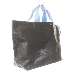 Hervé Chapelier 2012PP マルシェバッグM トートバッグ ハンドバッグ ポリエチレン ポリアミド バイカラー グレー 水色 ライトブルー