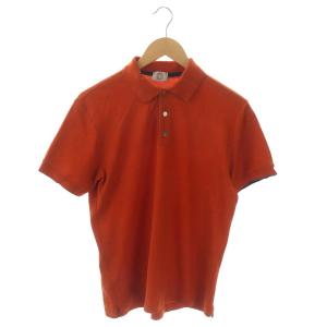 セリエボタンポロシャツ 半袖 プルオーバー M オレンジ 紺 ネイビー
