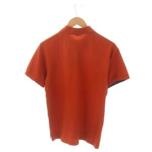 HERMES セリエボタンポロシャツ 半袖 プルオーバー M オレンジ 紺 ネイビー