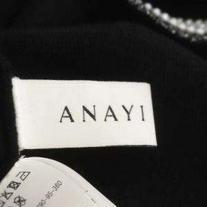 ANAYI 22AW パールブレードプルオーバー ニット セーター 五分袖 ウール 36 黒 ブラック