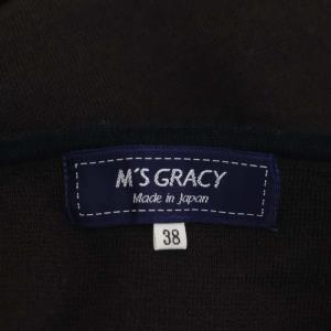 M'S GRACY ウエストリボンニットトップス セーター ウール 長袖 38 ダークブラウン