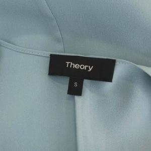 Theory PRIME GGT DRAPED SHELL ノースリーブ カシュクールブラウス S 水色 ライトブルー