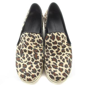 STELLA McCARTNEY レオパード スリッポン ウェッジソール 38 25cm べージュ 茶色 ブラウン