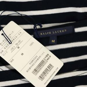 RALPH LAUREN ワンピース ひざ丈 七分袖 ボーダー M 紺 白 ネイビー ホワイト