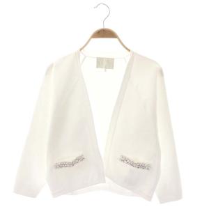 23SS ビジューボレロカーディガン オーバーサイズ 長袖 F 白 ホワイト
