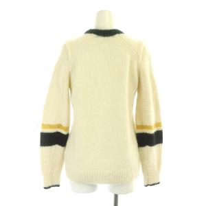 TOGA PULLA ウールアルパカ混デザインニット セーター 長袖 36 アイボリー 緑 黒