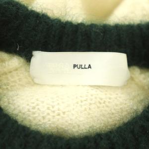 TOGA PULLA ウールアルパカ混デザインニット セーター 長袖 36 アイボリー 緑 黒
