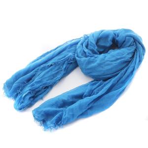 ストール フリンジ 薄手 青 ブルー