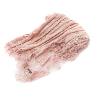 Faliero Sarti ストール レース プリーツ 薄手 ピンク