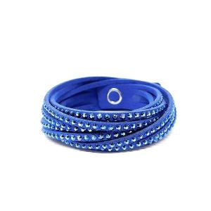 SWAROVSKI スレイク slake ブレスレット ラインストーン 2重 紺 ネイビー