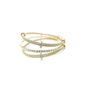 SWAROVSKI バングル ブレスレット ラインストーン ゴールド色