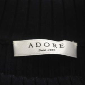ADORE ボタンサイドスリットニット カットソー 長袖 チュニック 38 黒 ブラック