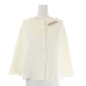 Chesty ケープ カーディガン ビジュー装飾 F 白 ホワイト
