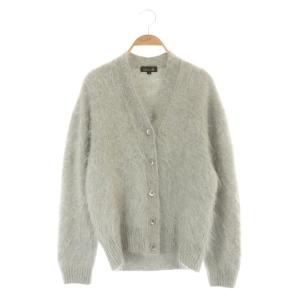 カーディガン カシミア Vネック 2 グレー