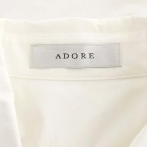 ADORE 22SS ストレッチタイプライターパフスリーブシャツ 七分袖 38 白 ホワイト