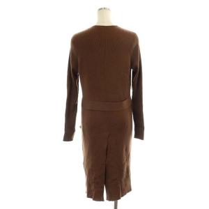 EPOCA リブニット ロングカーディガン 長袖 40 茶 ブラウン