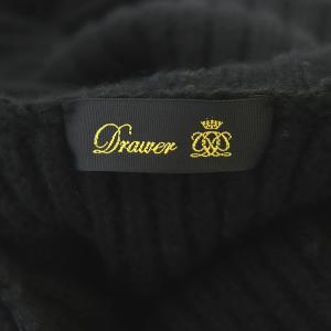 Drawer 5Gタートルネックケープニット セーター ポンチョ風 ウール カシミヤ混 ブラック
