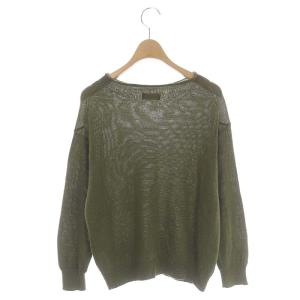 MARGARET HOWELL WOOL LINEN JUMPER ニット セーター 長袖 リネン ウール 2 カーキ