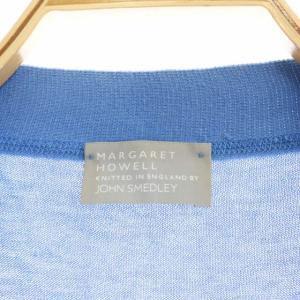 MARGARET HOWELL ジョンスメドレー コットン ニット カーディガン 長袖 2 青 ブルー