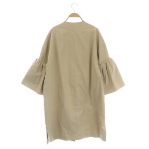 Drawer フリルスリーブノーカラーコート 38 ベージュ