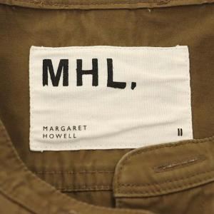 MHL. DRY COTTON POPLIN OP ワンピース ロング 長袖 ベルト付き 2 茶 ブラウン