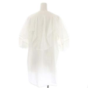 ENFOLD 21AW Cottonタイプライター Hang collar BLOUSE ブラウス 五分袖 38 白 ホワイト