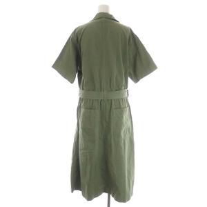 MHL. 21SS COTTON LINEN SHIRTING 半袖 ワンピース ロング ベルト付き 2 カーキ