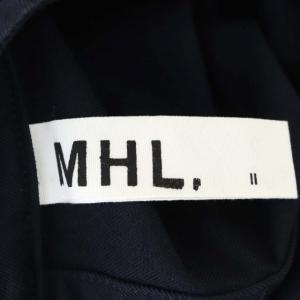 MHL. コットンウールツイールワンピース マキシ ロング 長袖 2 黒 ブラック