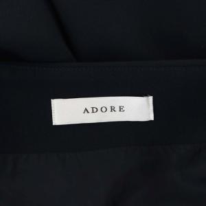 ADORE クリアハイツイストワンピース ミモレ ロング 七分袖 38 黒 ブラック