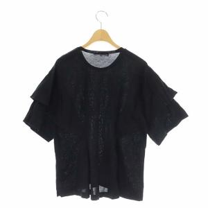 ENFOLD レイヤード Tee 半袖 カットソー 38 黒 ブラック