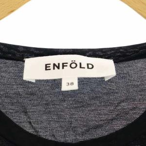 ENFOLD レイヤード Tee 半袖 カットソー 38 黒 ブラック