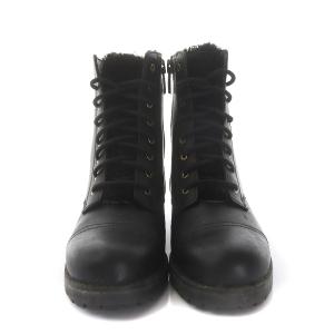 UGG australia KILMER EXPOSED FUR レースアップブーツ レザー スエード シープスキン 切替 US8 25.0cm 黒 ブラック