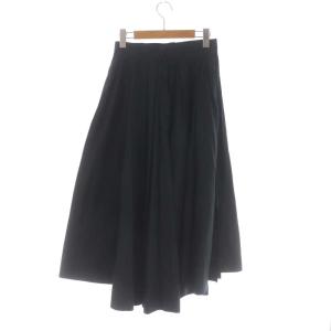 MADISONBLUE TUCK VOLUME SKIRT フレアスカート タック ロング バックテール サイドスリット S 黒 ブラック