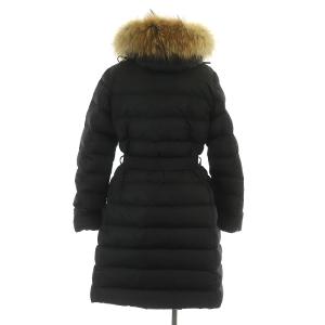 MONCLER GENEVRIER ダウンコート フード ラクーンファー ベルト 1 ブラック