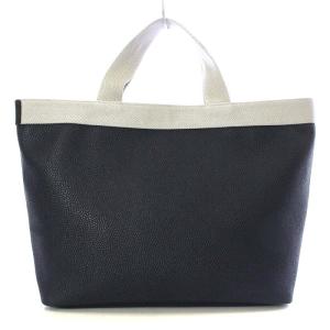 Hervé Chapelier 704GP コーテッドキャンバススクエアトートB5サイズM コーテッドキャンバス ネイビー×シルバー