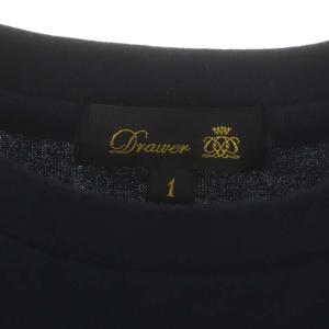 Drawer コットン天竺ショートスリーブカットソー プルオーバー スリット 1 濃紺 ダークネイビー