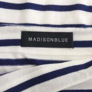 MADISONBLUE B BORDER PO ボーダープルオーバー カットソー 長袖 ボートネック 00 白 ホワイト 青 ブルー