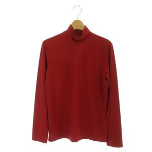 ハイネックトップス カットソー 長袖 無地 2 赤 レッド