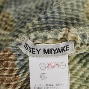 ISSEY MIYAKE 転写プリントワッフルプリーツブラウス 半袖 M マルチカラー