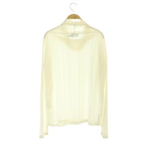 GIORGIO ARMANI シアープリーツハイネックプルオーバー ニット カットソー 長袖 I42 アイボリー