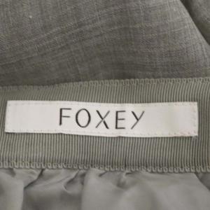 FOXEY 40311 ラッフルスカート フレア ウール 38 グレー