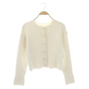 23SS ショートクルーニットカーディガン 長袖 36 白 ホワイト