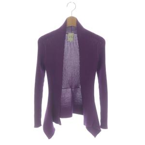リブニットボレロカーディガン 長袖 M 紫 パープル