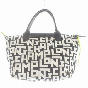 Longchamp ル プリアージュ ナイロン ハンドバッグ ショルダーバッグ 2way 白 ホワイト 黒 ブラック