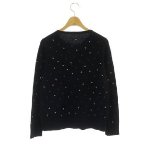 Diagram GRACE CONTINENTAL スター刺繍ニットカーディガン ニット 長袖 星柄 ウール混 36 紺 マルチカラー ネイビー
