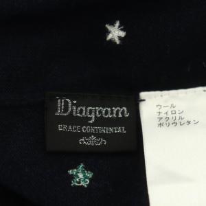 Diagram GRACE CONTINENTAL スター刺繍ニットカーディガン ニット 長袖 星柄 ウール混 36 紺 マルチカラー ネイビー