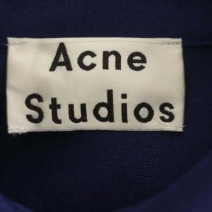 Acne Studios シャツワンピース ひざ丈 半袖 34 紺 ネイビー