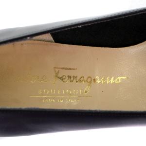 Salvatore Ferragamo パンプス ヴァラリボン レザー 6 23cm 黒 ブラック