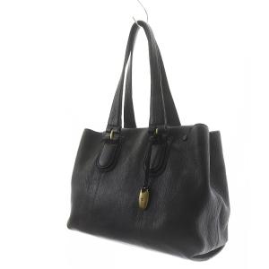 TOFF&LOADSTONE トートバッグ ハンドバッグ レザー 無地 チャーム 黒 ブラック